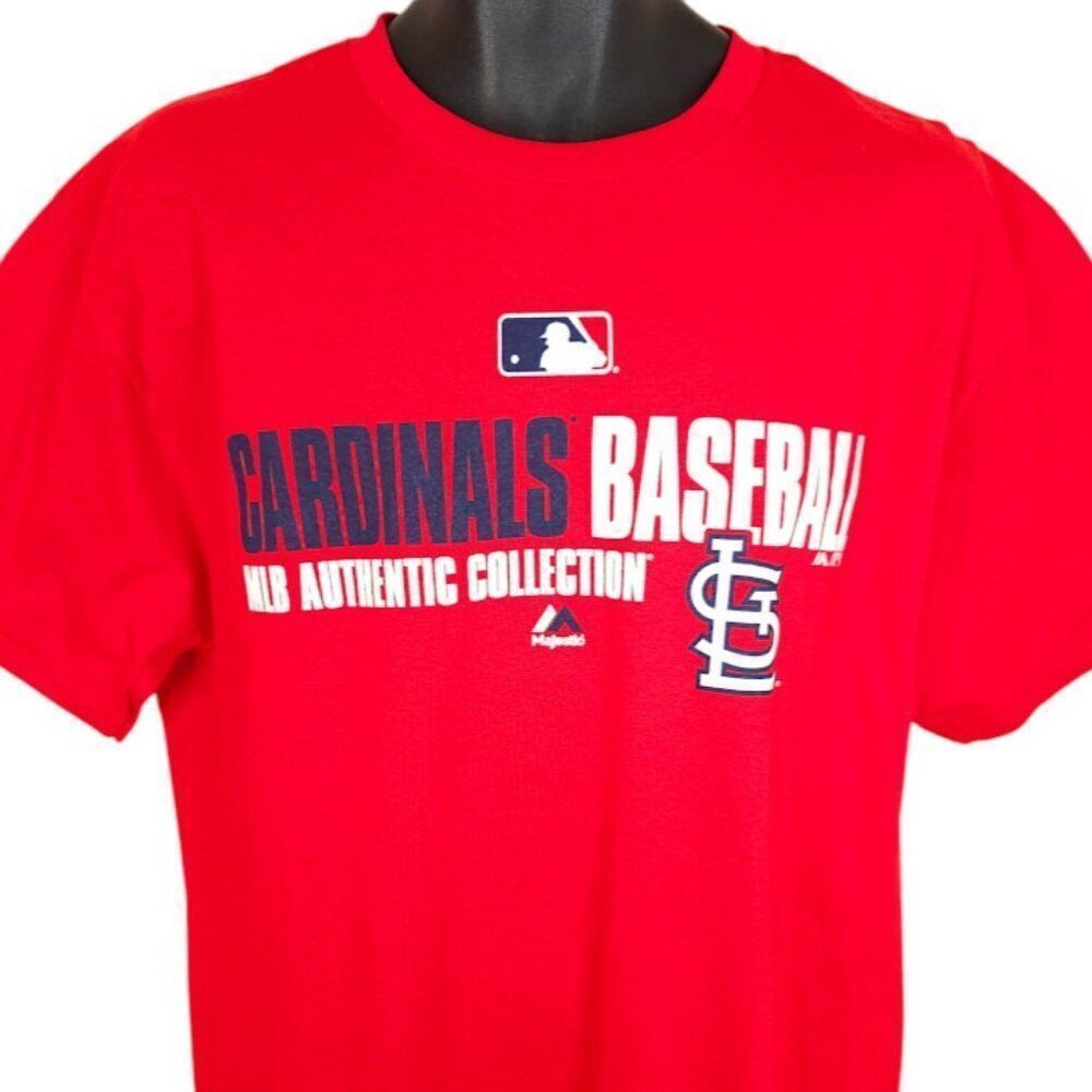 St Louis Cardinals T Shirt Mens Size Large Red MLB Baseball Majestic